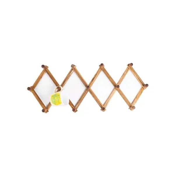 Ironwood Acacia Wood Expandable Accordion Peg Rack