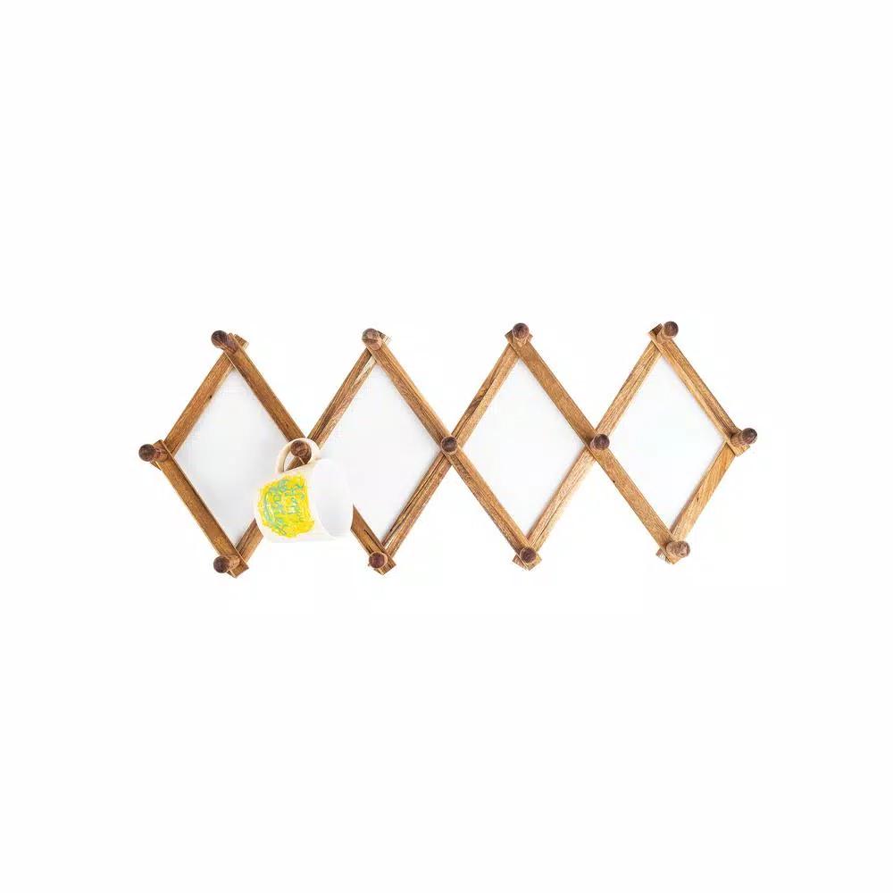 Ironwood Acacia Wood Expandable Accordion Peg Rack