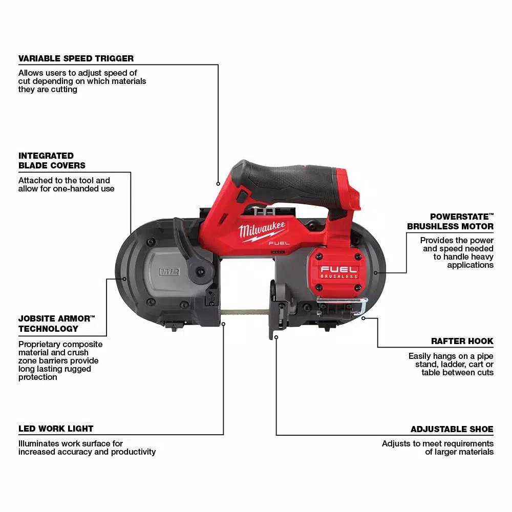 Milwaukee M12 FUEL 12V Lithium-Ion Cordless Sub-Compact Band Saw (Tool-Only)