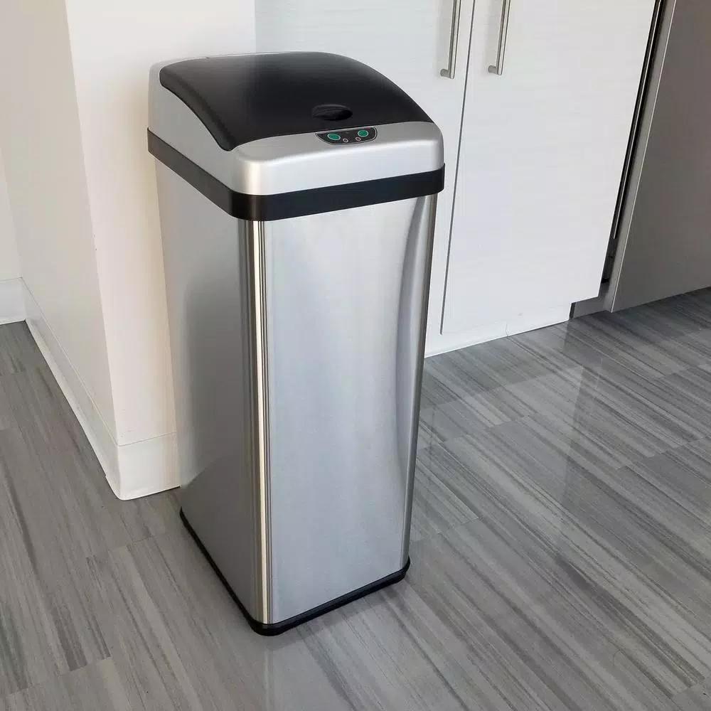 Halo 13 Gallon Platinum Extra-Wide Stainless Steel Automatic Sensor Trash Can