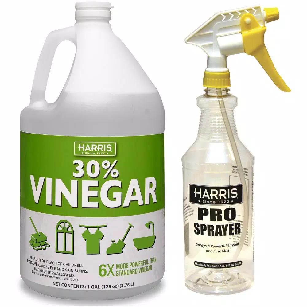 Harris 30% Cleaning Vinegar Concentrate (128 oz) with 32 oz Professional Spray Bottle