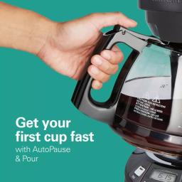 Hamilton Beach 12-Cup Programmable Drip Coffee Maker with Black Stainless Steel Accents thumbnail 2