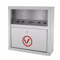 Alpine Industries Stainless Steel Wall Mounted Cigarette Disposal Station thumbnail 1