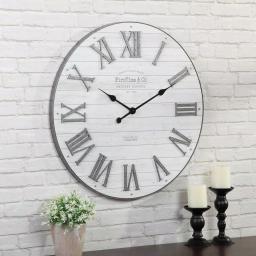 FirsTime & Co. Emmett 27 in. Shiplap Wall Clock - Industrial Farmhouse Decor thumbnail 3