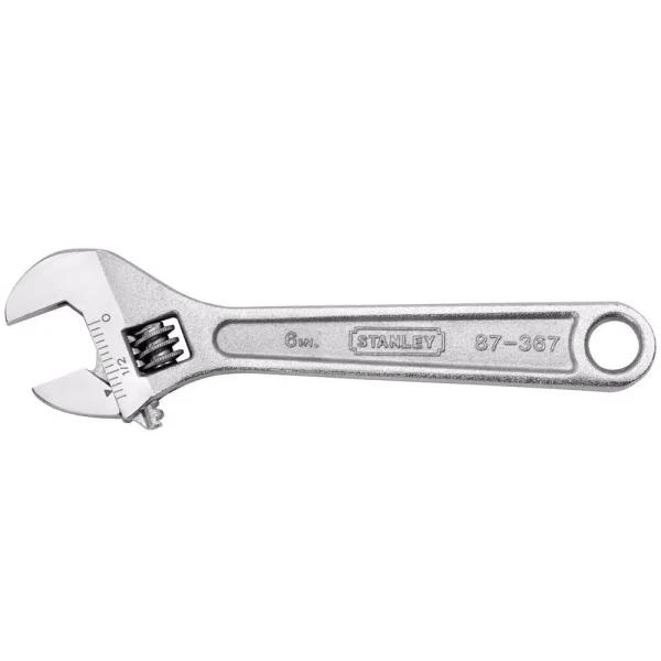 Stanley 6 in. Adjustable Wrench with Chrome Finish