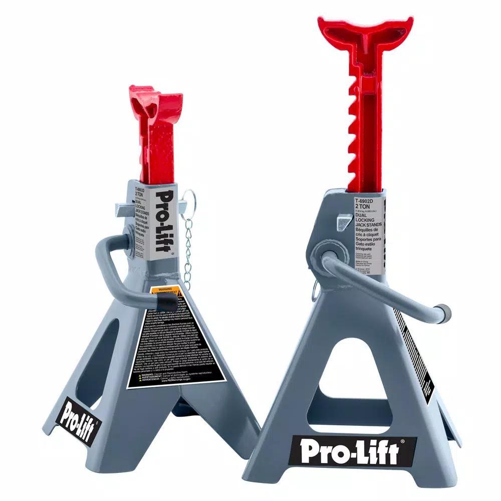 Pro-Lift 2-Ton Double Pin Jack Stands Pair - 4000 lb Capacity Heavy Duty Steel