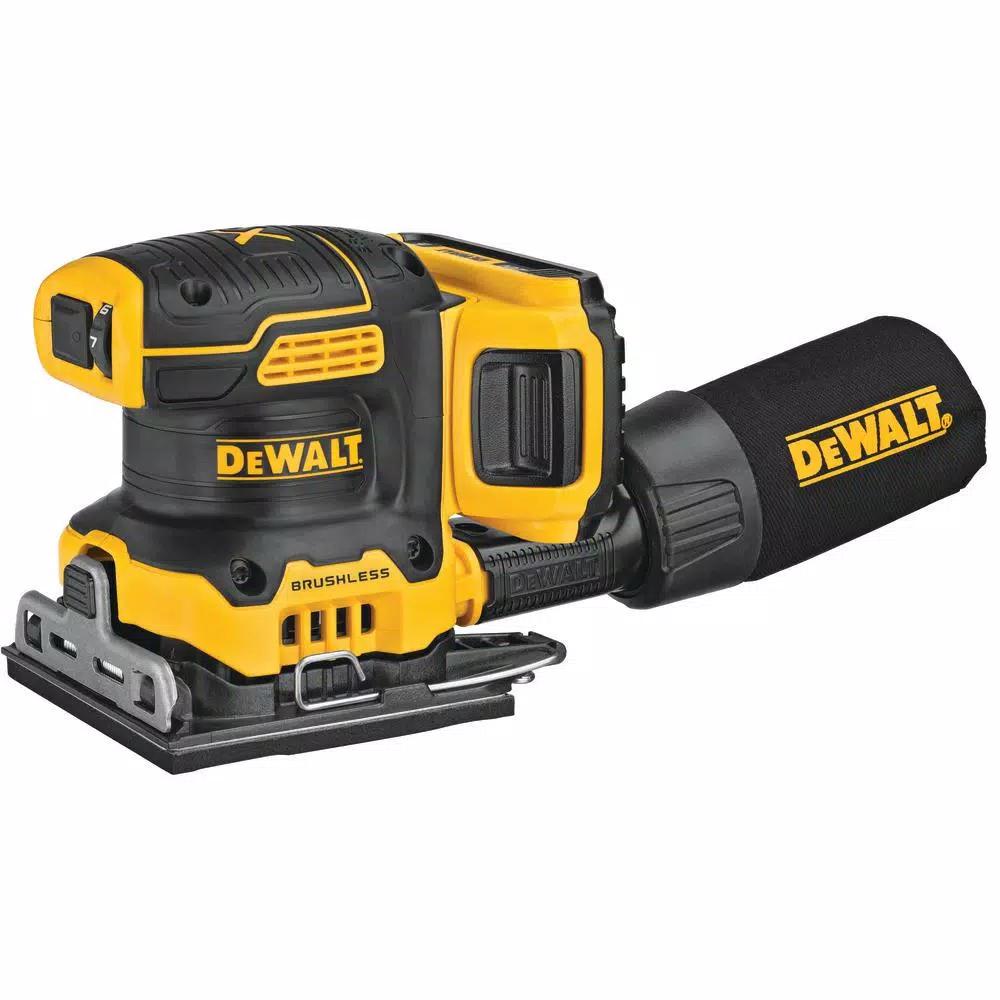 DEWALT 20V MAX XR Cordless Brushless 1/4 Sheet Variable Speed Sander Kit with 2.0 Ah Battery and Charger