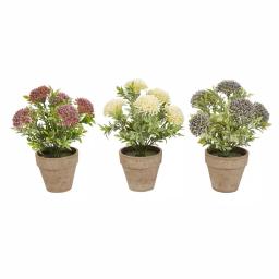 Pure Garden 10 in. Assorted Faux Flower Arrangement Set of 3 thumbnail 1