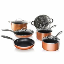 Gotham Steel 10-Piece Nonstick Aluminum Cookware Set, Copper thumbnail 1