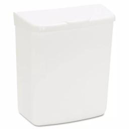 HOSPECO Wall Mount Sanitary Napkin Receptacle, White ABS Plastic, 1 Gallon thumbnail 2