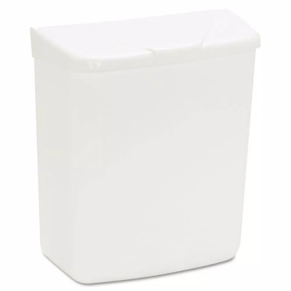 HOSPECO Wall Mount Sanitary Napkin Receptacle, White ABS Plastic, 1 Gallon