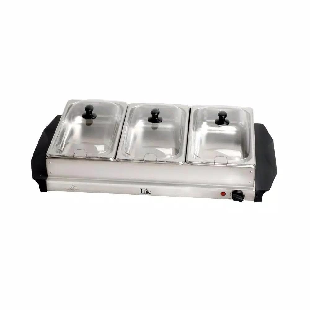Elite Stainless Steel Buffet Server and Warming Tray Set