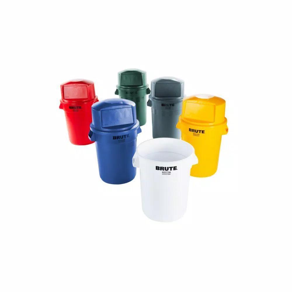 Rubbermaid Commercial Products 20 Gallon Gray Plastic Round Brute Trash Can, Heavy Duty Commercial Waste Container