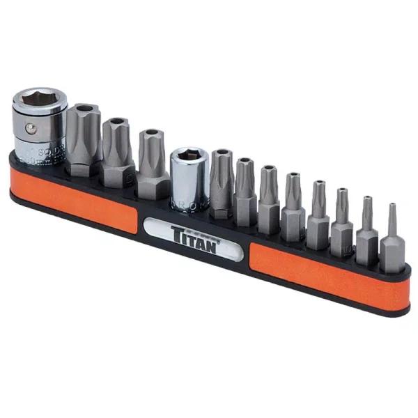 TITAN 13-Piece 5-Point Tamper Resistant Star Bit Set, S2 Alloy Steel