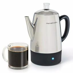 HomeCraft 10-Cup Stainless Steel Electric Coffee Percolator with Keep Warm Function thumbnail 2