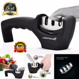 Unbranded LIGHTSMAX 3-Stage Manual Knife Sharpener with Ergonomic Handle thumbnail 1