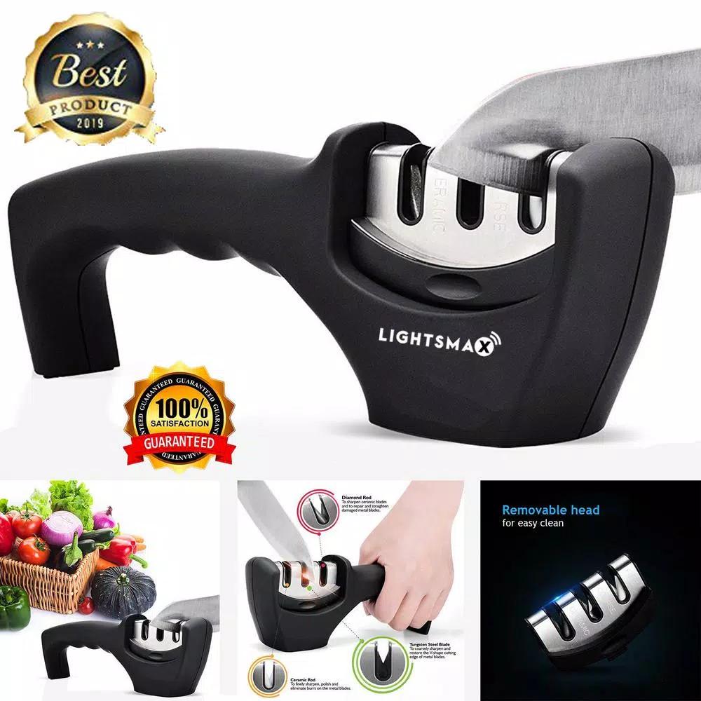 Unbranded LIGHTSMAX 3-Stage Manual Knife Sharpener with Ergonomic Handle