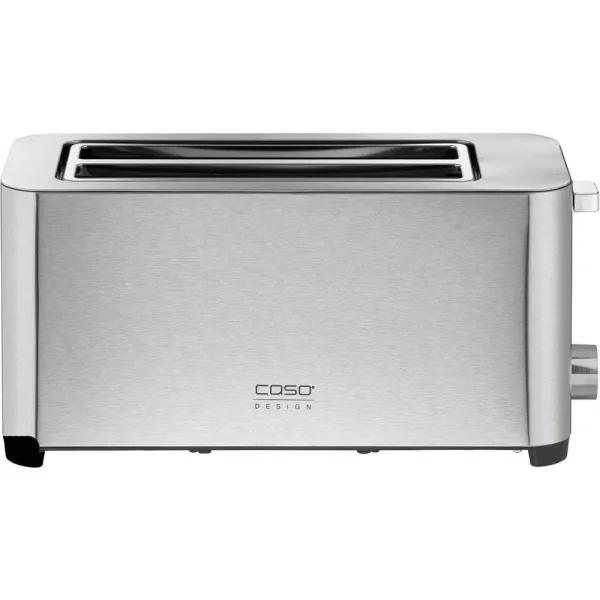 Caso Design 4-Slice Stainless Steel Wide Slot Toaster with Bun Warmer