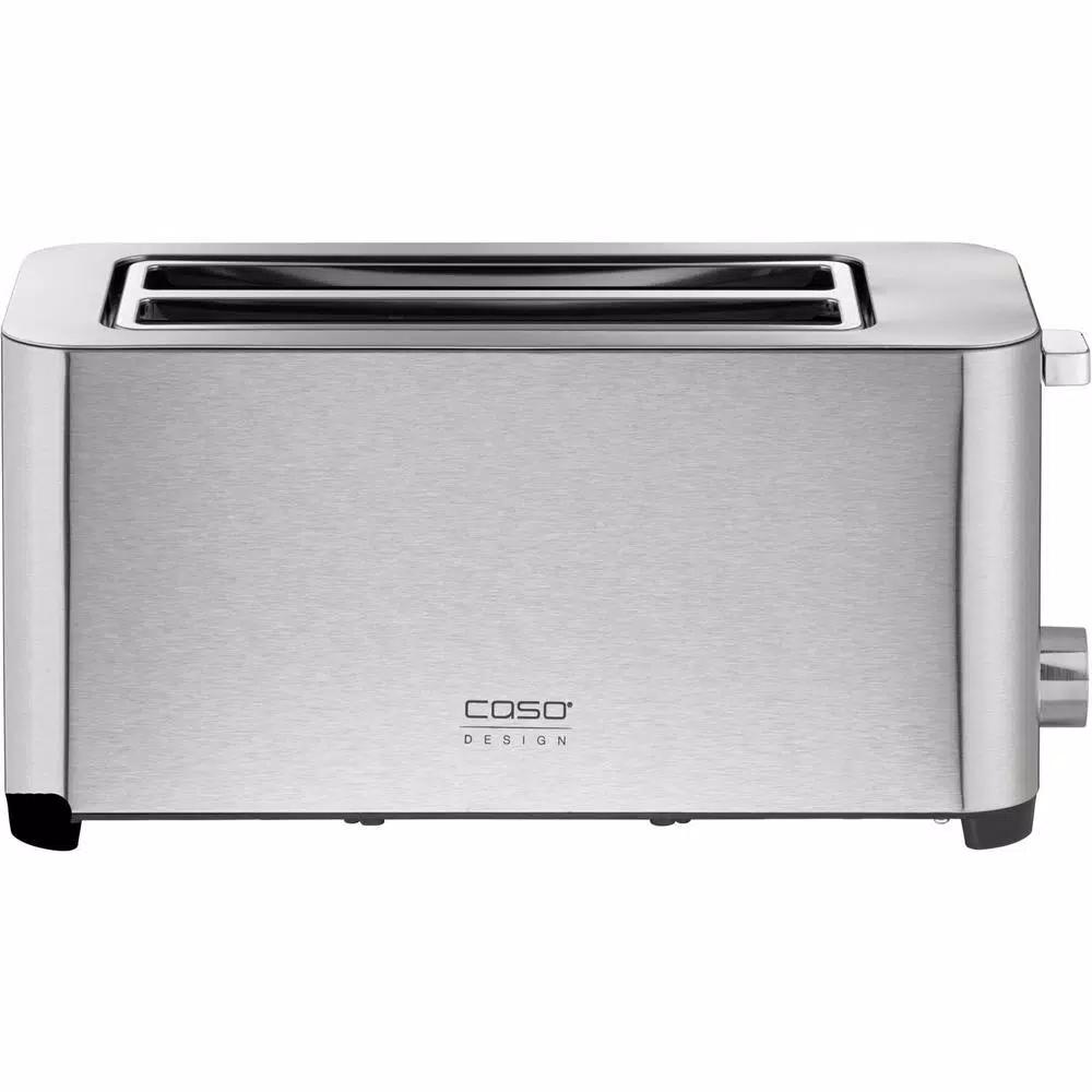 Caso Design 4-Slice Stainless Steel Wide Slot Toaster with Bun Warmer