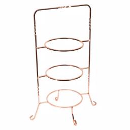 Creative Home 3-Tier Copper Plated Cake Stand & Dessert Display Rack, Handcrafted Iron Tiered Serving Tray thumbnail 1