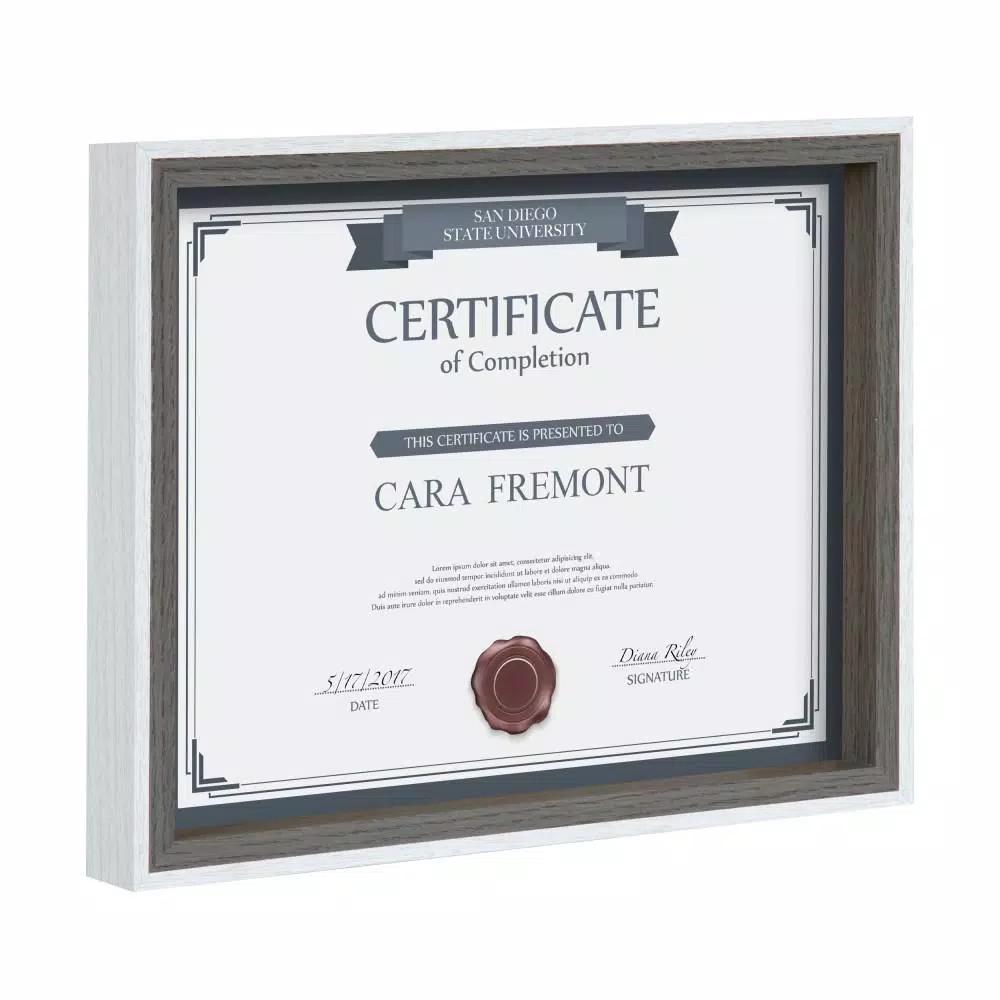 Kate and Laurel Gibson 8.5 x 11 in. Modern Document Picture Frame Set, Gray and White, 4-Pack