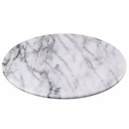 Creative Home 12 in. Natural Off-White Marble Round Serving Board for Cheese, Dessert, and Cake thumbnail 1