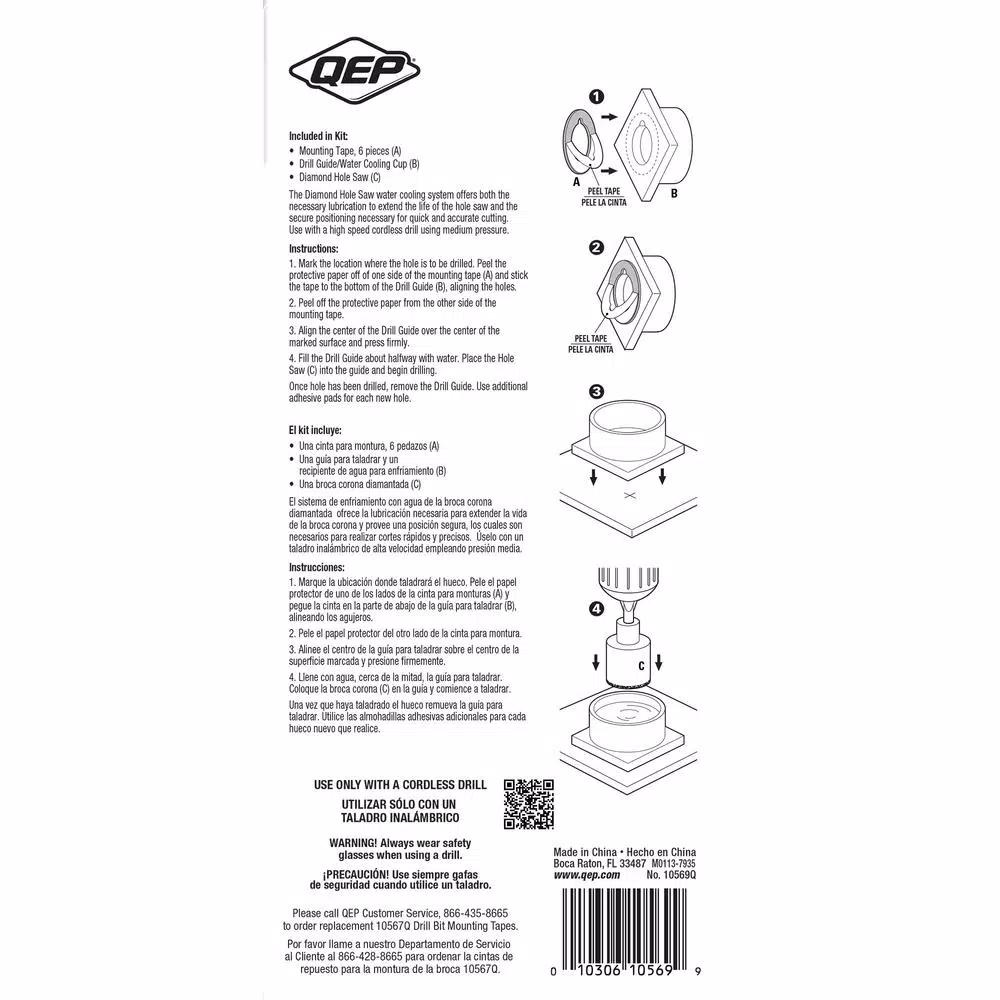 QEP 1-3/8 in. Diamond Hole Saw Kit with Water Delivery System