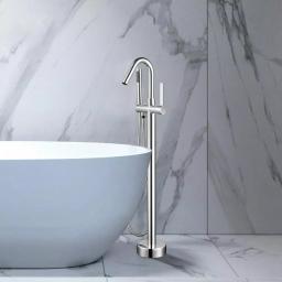 Vanity Art 40 in. Freestanding Single Handle Claw Foot Tub Faucet with Hand Shower, Polished Chrome thumbnail 1