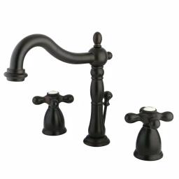 Kingston Brass Victorian 8 in. Widespread 2-Handle Bathroom Faucet, High Arc Spout, Oil Rubbed Bronze thumbnail 1