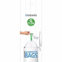 Brabantia Code G Trash Can Liners, 8 Gal. (23L-30L), 240 Count (12 Packs of 20) thumbnail 1