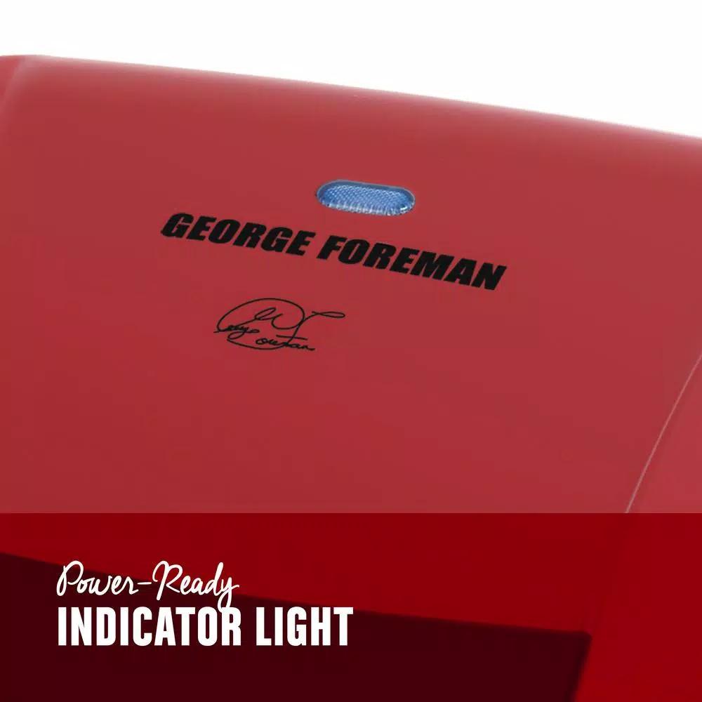 George Foreman 5-Serving Indoor Electric Grill and Panini Press, Red