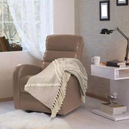 LR Home Fringe Tufted Geometric Cotton Throw Blanket - Beige/Cream thumbnail 5
