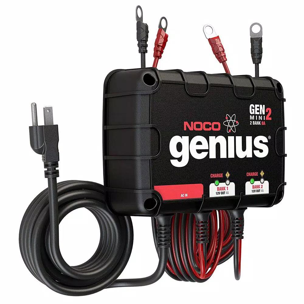 NOCO Genius GENM2 8 Amp 2-Bank On-Board Battery Charger for 12V Lead Acid Batteries