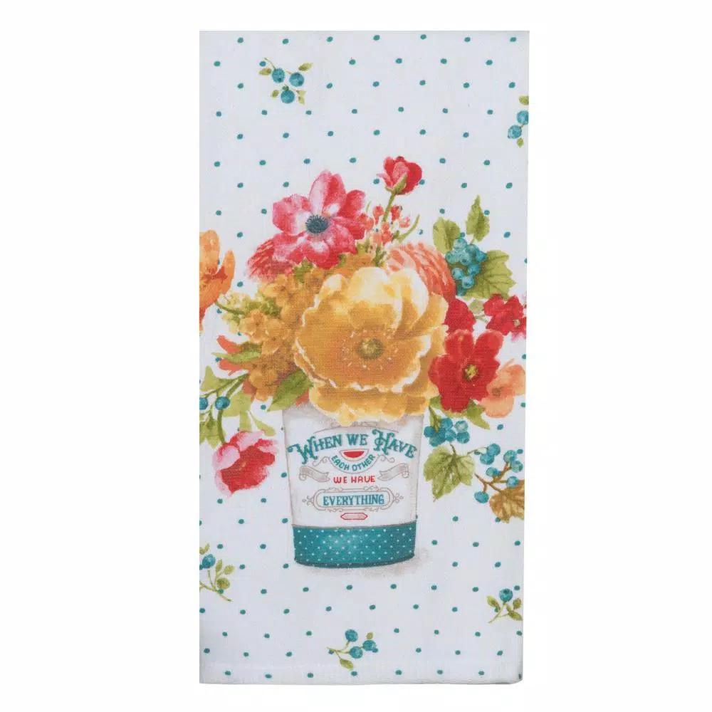 Kay Dee Lisa Audit Country Cotton Fresh Kitchen Textile Set of 4 - Floral Watercolor Design