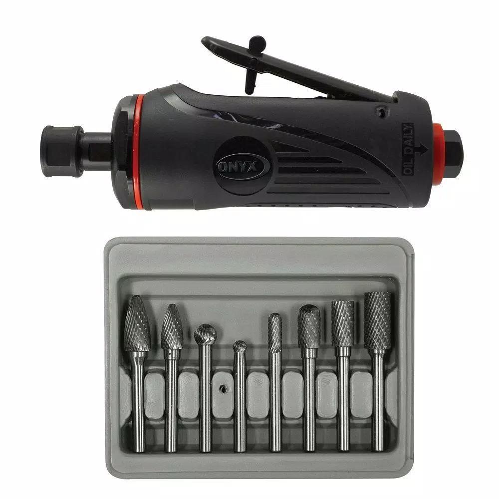 Astro Pneumatic Astro 1/4 in. Die Grinder and 8-Piece Rotary Burr Set Combo Kit