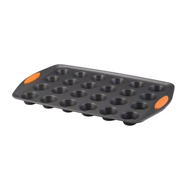 Rachael Ray Oven Lovin' 24-Cup Mini Muffin and Cupcake Pan, Nonstick Aluminum