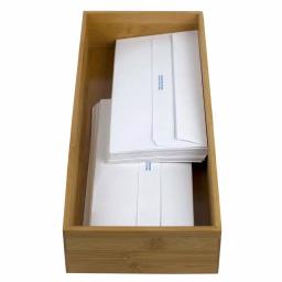 Unbranded Natural Bamboo Drawer Organizer - 15 in. x 6 in. x 2.5 in. Rustic Storage Box thumbnail 2
