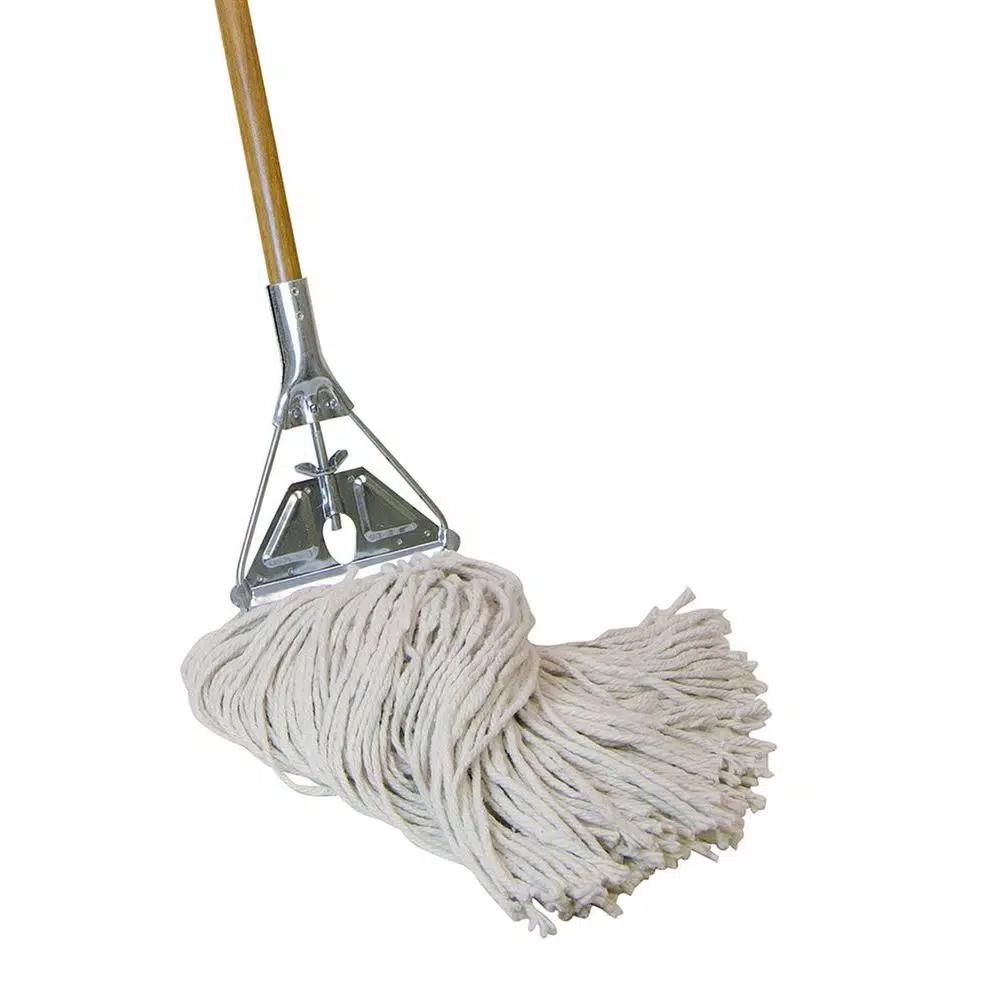 Quickie Jobsite #32 Heavy-Duty Wet String Mop with Hardwood Handle
