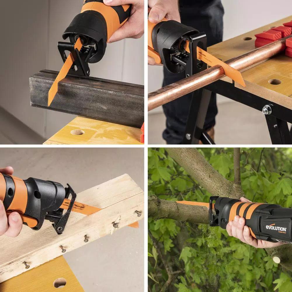 Evolution Power Tools Evolution R230RCP 7 Amp Corded Reciprocating Saw with 4 Blades