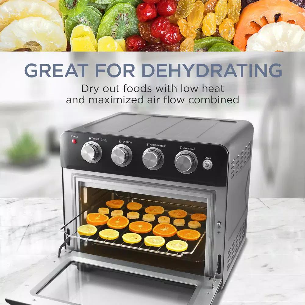 Maximatic Elite Gourmet Deluxe 25L Air Fryer Oven, 1640W Multi-Function Convection Oven with Rotisserie