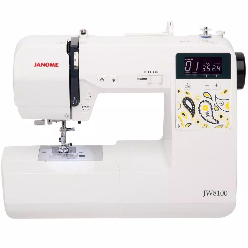 Janome JW8100 100-Stitch Computerized Sewing Machine with Accessory Bundle