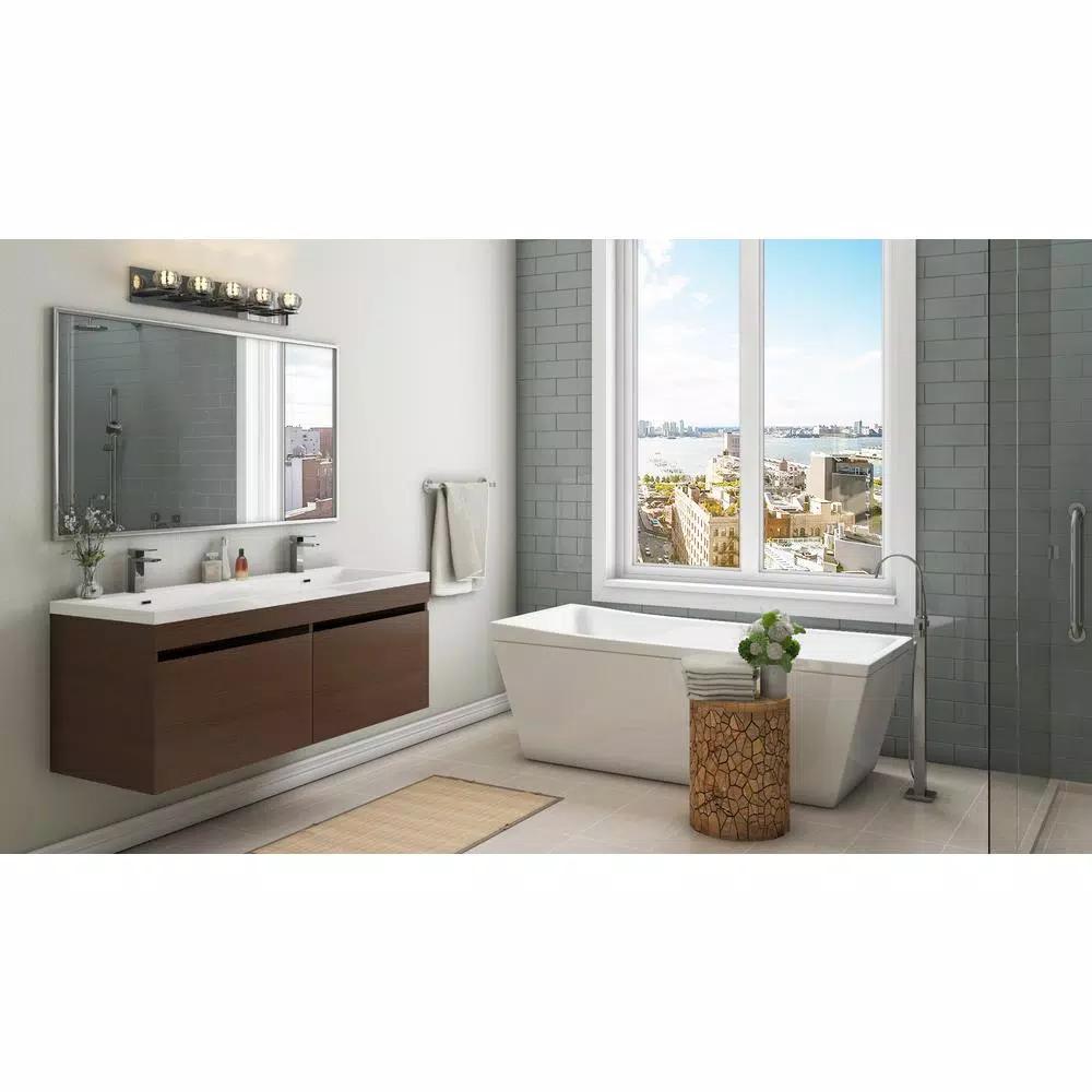 Glacier Bay Farrington Freestanding Floor Mount Tub Faucet with Handheld Handshower, Chrome
