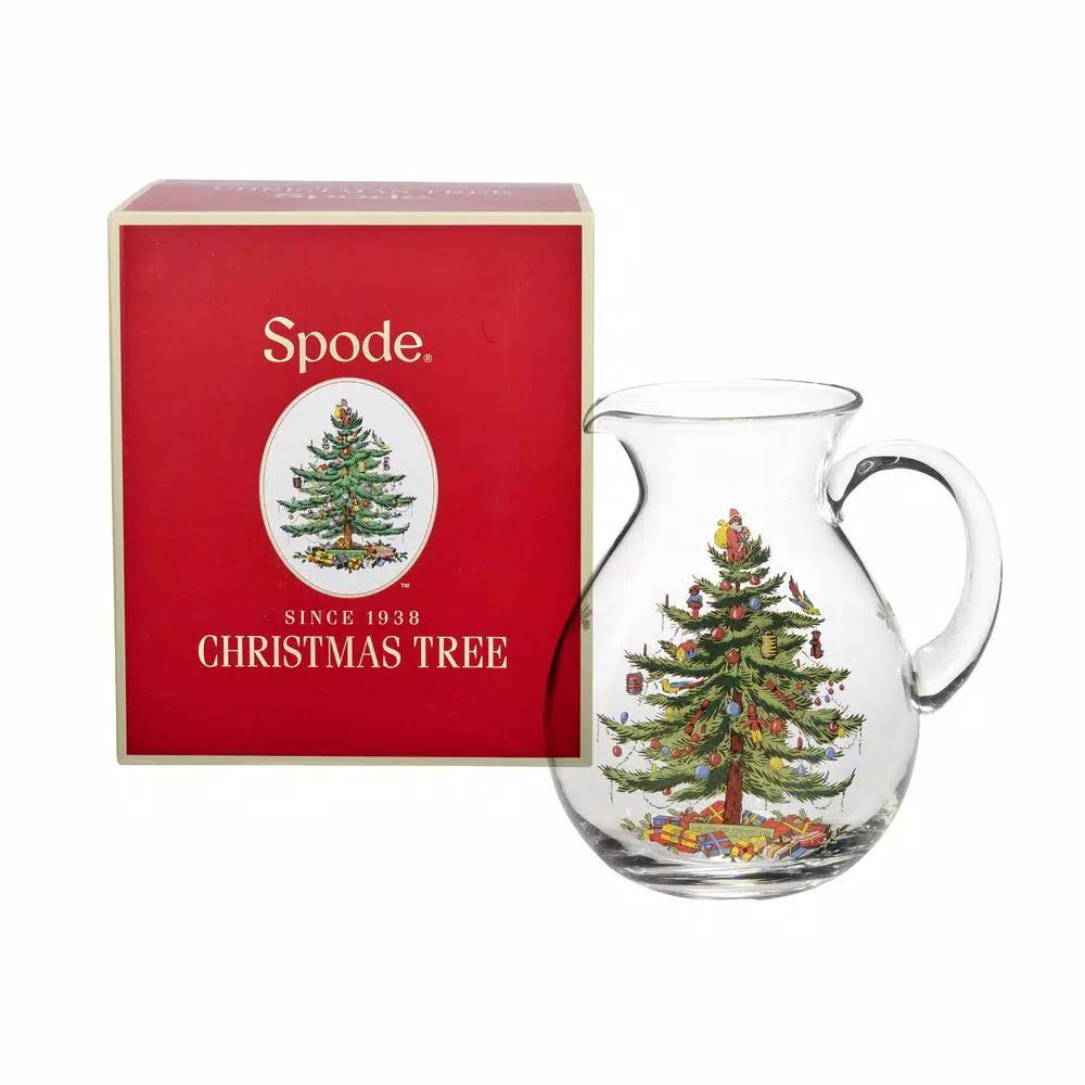 Spode Christmas Tree 6 Pt. Glass Pitcher for Holiday Serving