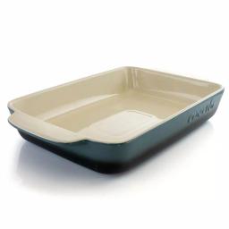 Crock-Pot Artisan 4 Qt. Blue Stoneware Rectangular Bake Pan thumbnail 1
