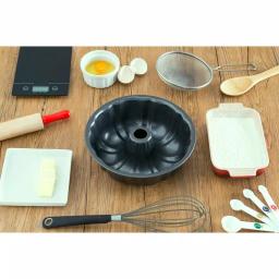 Home Basics Non-Stick Steel Fluted Bundt Cake Pan, Black thumbnail 3