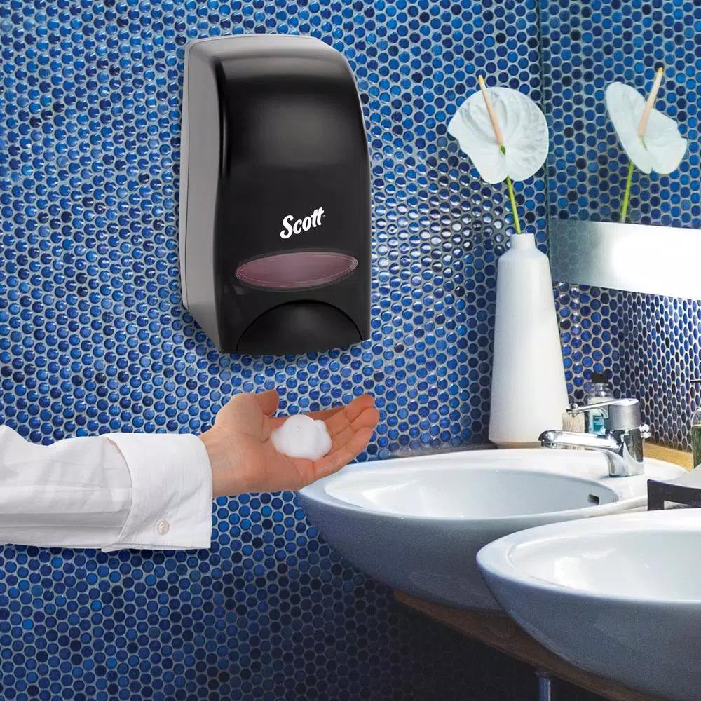 Scott 1000 ml Black Essential Manual Liquid Skin Care Dispenser