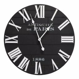 Stratton Home Decor 24 in. Vincent Black and White Wood Wall Clock thumbnail 1