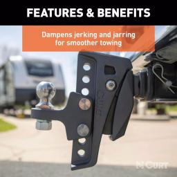 CURT Rebellion XD Adjustable Cushion Hitch Ball Mount with ShockDrop Technology thumbnail 4
