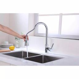 Vanity Art Single-Handle Pull-Down Kitchen Faucet with Sprayer Wand, Chrome Finish thumbnail 6