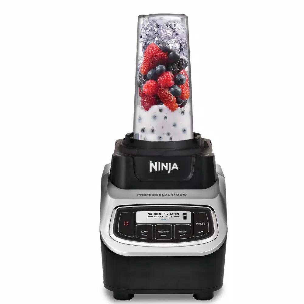 Ninja Professional Blender, 1100W, 5-Speed with 72 oz. Pitcher and 2 Nutri Ninja Cups, Black
